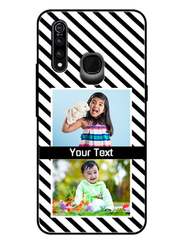 Custom Vivo Z1 Pro Photo Printing on Glass Case  - Black And White Stripes Design
