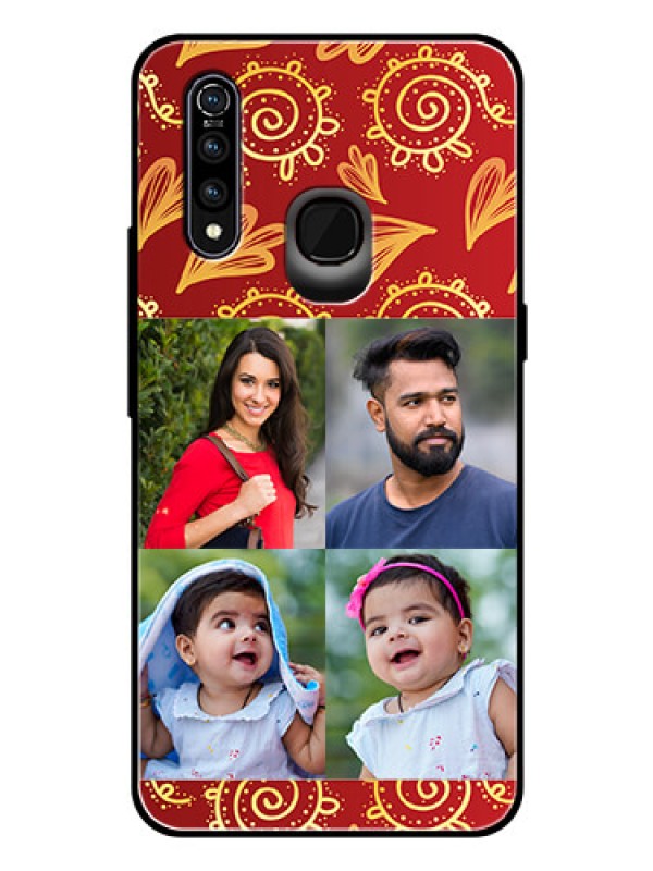 Custom Vivo Z1 Pro Photo Printing on Glass Case  - 4 Image Traditional Design