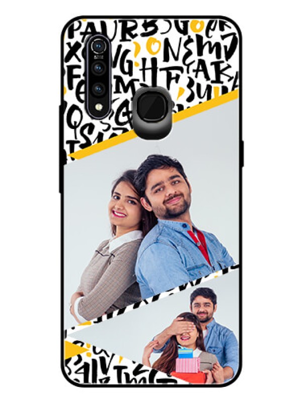 Custom Vivo Z1 Pro Custom Glass Mobile Case  - Letters Pattern Design