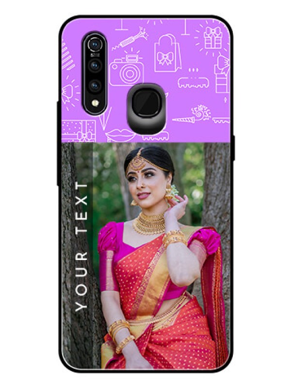 Custom Vivo Z1 Pro Custom Glass Mobile Case  - Birthday Icons Design