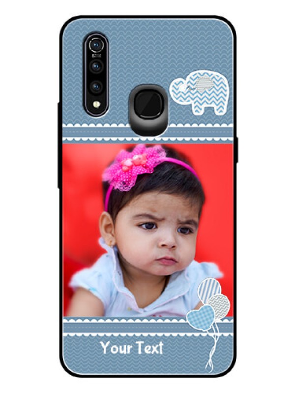 Custom Vivo Z1 Pro Photo Printing on Glass Case  - with Kids Pattern Design