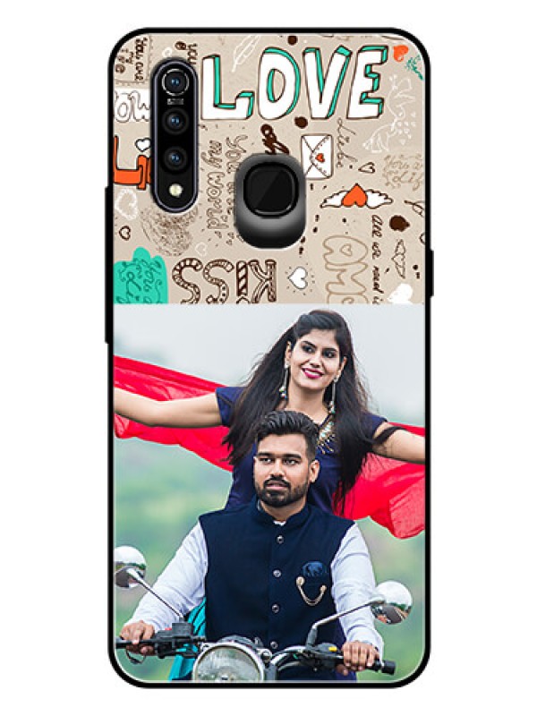 Custom Vivo Z1 Pro Custom Glass Phone Case  - Love Doodle Pattern 