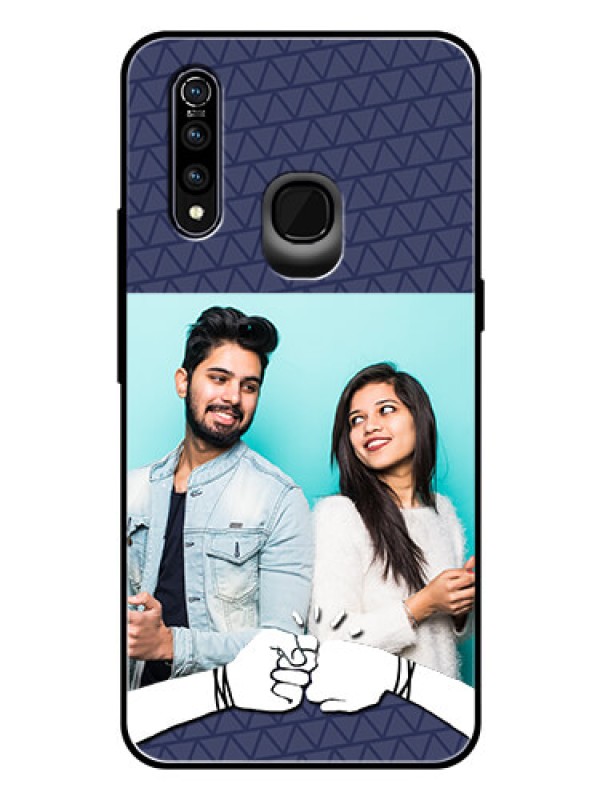 Custom Vivo Z1 Pro Photo Printing on Glass Case  - with Best Friends Design  