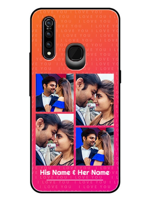 Custom Vivo Z1 Pro Custom Glass Phone Case  - I Love You Pink Design