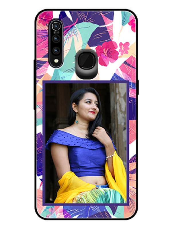 Custom Vivo Z1 Pro Custom Glass Mobile Case  - Abstract Floral Design