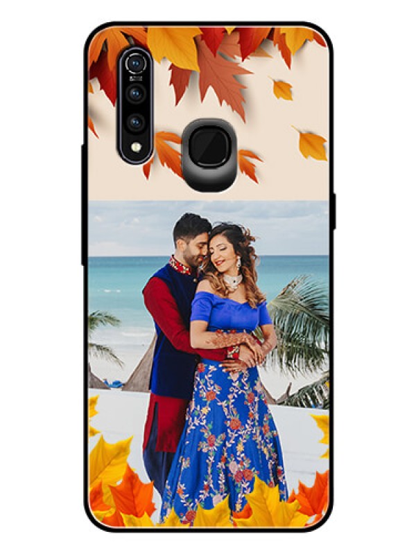 Custom Vivo Z1 Pro Photo Printing on Glass Case  - Autumn Maple Leaves Design