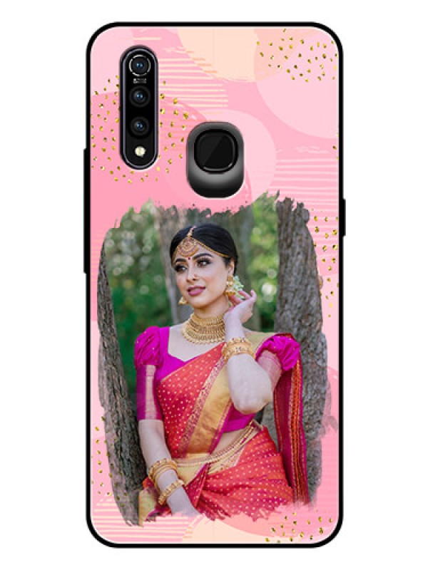 Custom Vivo Z1 Pro Personalized Glass Phone Case  - Gold Glitter Splash Design