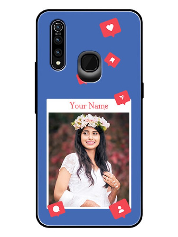 Custom Vivo Z1 Pro Custom Glass Phone Case - Like Share And Comment Design