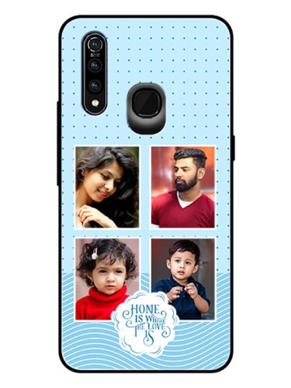 Custom Vivo Z1 Pro Custom Glass Phone Case - Cute love quote with 4 pic upload Design