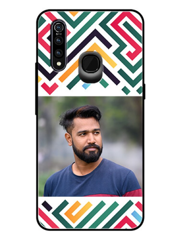 Custom Vivo Z1 Pro Personalized Glass Phone Case - Colorful Maze Pattern Design