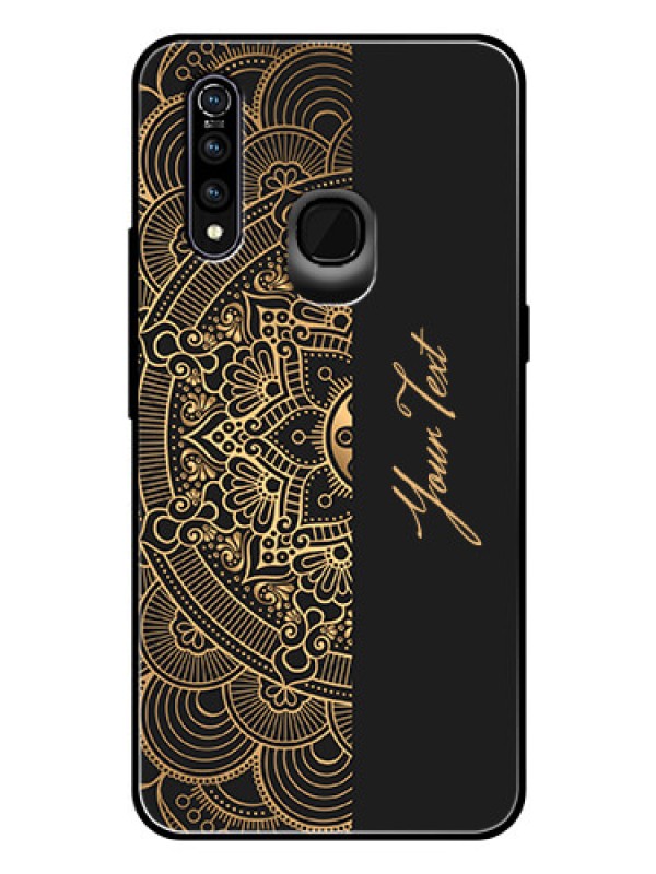 Custom Vivo Z1 Pro Photo Printing on Glass Case - Mandala art with custom text Design