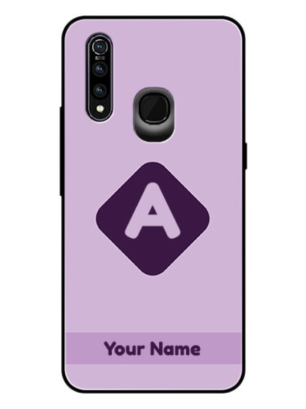 Custom Vivo Z1 Pro Custom Glass Mobile Case - Custom Letter in curved badge Design