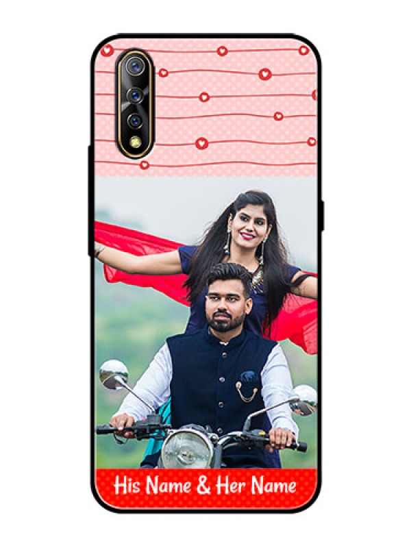Custom Vivo Z1x Personalized Glass Phone Case  - Red Pattern Case Design