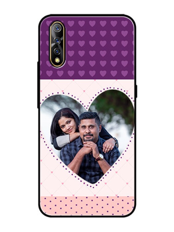 Custom Vivo Z1x Custom Glass Phone Case  - Violet Love Dots Design