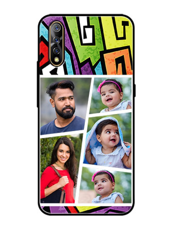Custom Vivo Z1x Custom Glass Phone Case  - Graffiti pattern Design