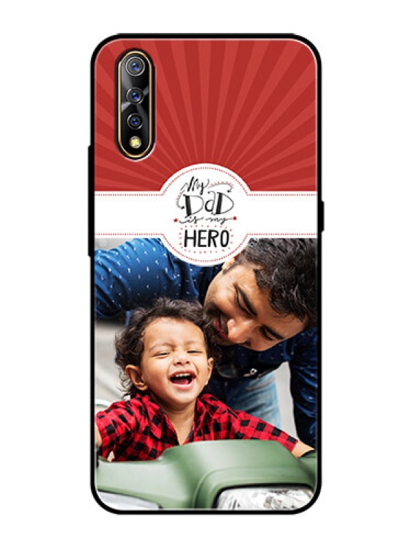 Custom Vivo Z1x Photo Printing on Glass Case  - My Dad Hero Design