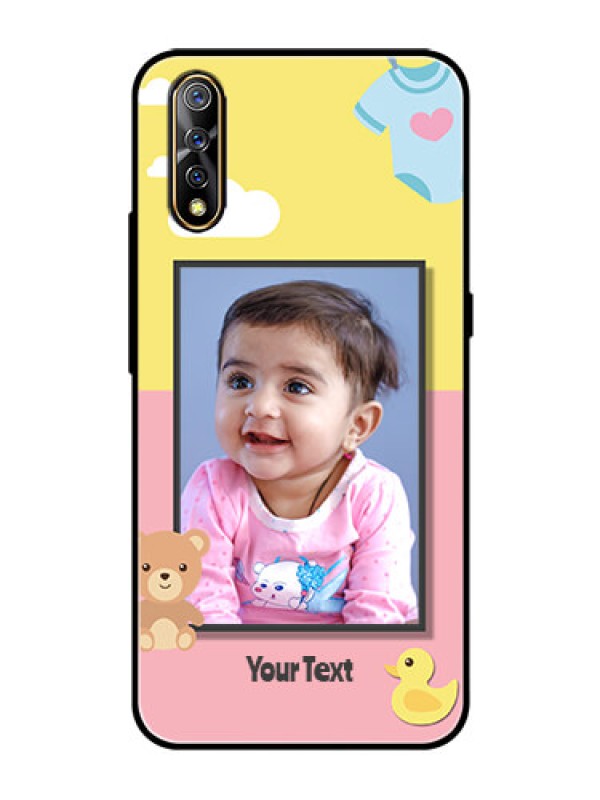 Custom Vivo Z1x Photo Printing on Glass Case  - Kids 2 Color Design