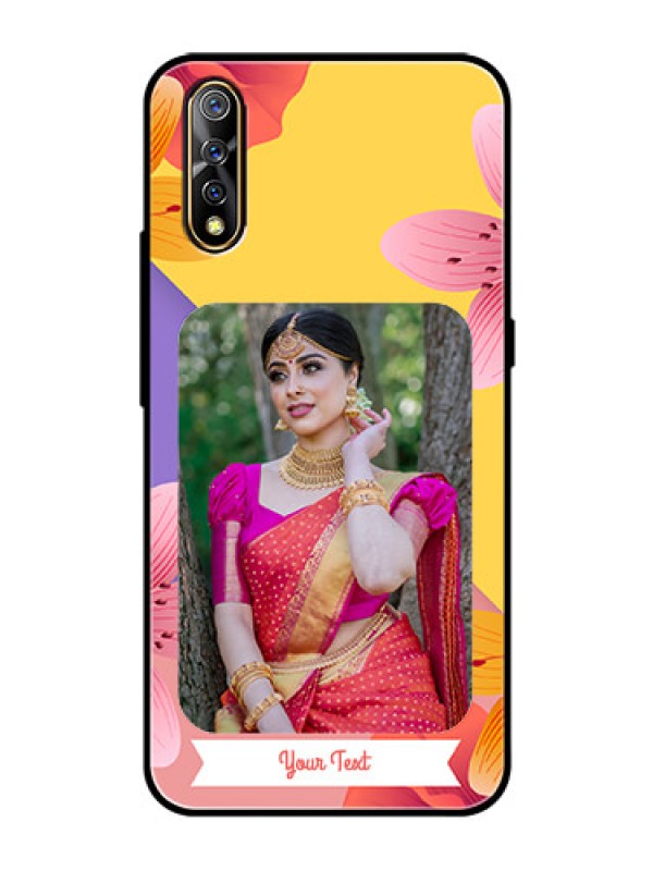 Custom Vivo Z1x Custom Glass Mobile Case  - 3 Image With Vintage Floral Design