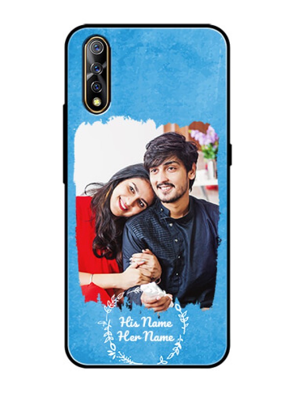 Custom Vivo Z1X Custom Glass Phone Case - Blue Color Vintage Design