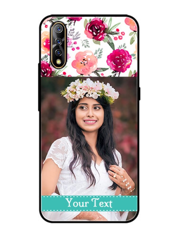 Custom Vivo Z1x Custom Glass Phone Case  - Watercolor Floral Design
