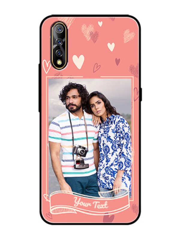 Custom Vivo Z1x Custom Glass Phone Case  - Love doodle art Design