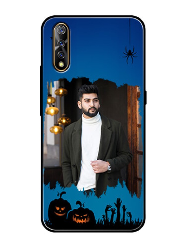Custom Vivo Z1x Photo Printing on Glass Case  - with pro Halloween design 
