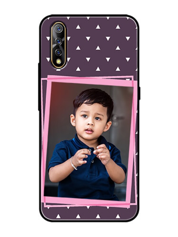 Custom Vivo Z1x Custom Glass Mobile Case  - Triangle Pattern Dotted Design
