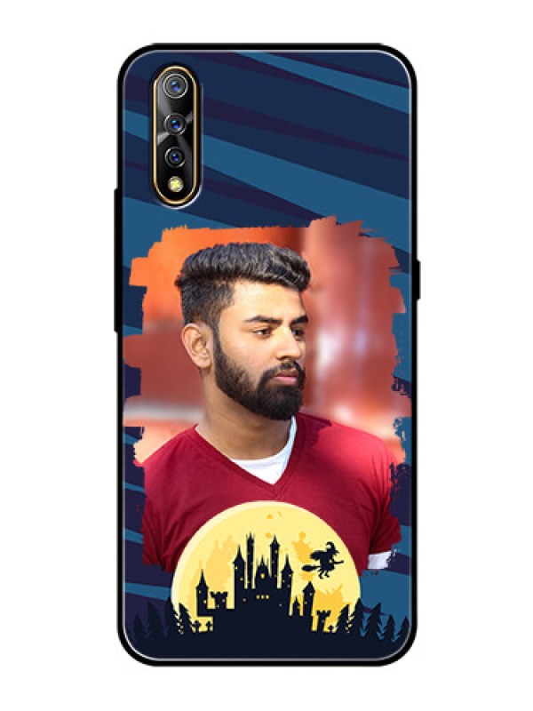 Custom Vivo Z1x Photo Printing on Glass Case  - Halloween Witch Design 
