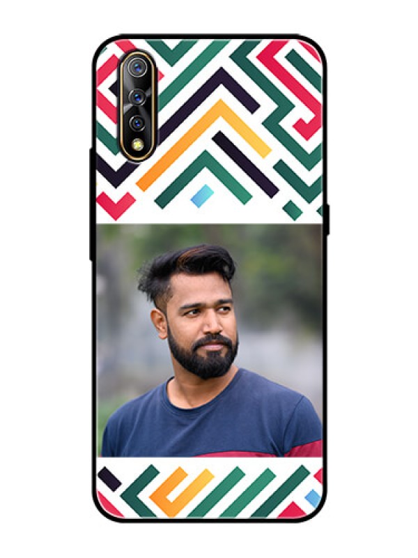 Custom Vivo Z1X Personalized Glass Phone Case - Colorful Maze Pattern Design