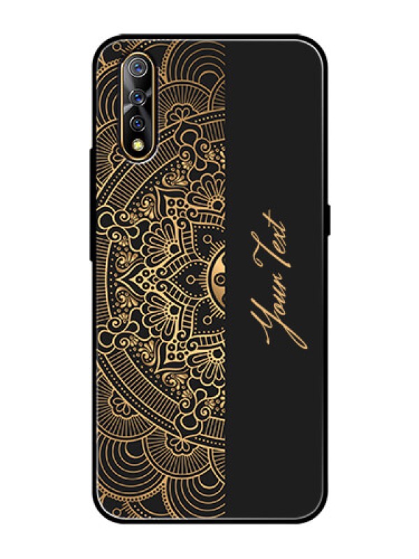 Custom Vivo Z1X Photo Printing on Glass Case - Mandala art with custom text Design