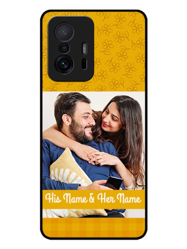 Custom Xiaomi 11T Pro 5G Custom Glass Mobile Case - Yellow Floral Design