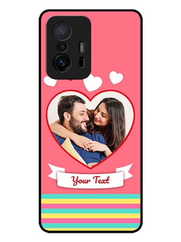 Custom Xiaomi 11T Pro 5G Photo Printing on Glass Case - Love Doodle Design