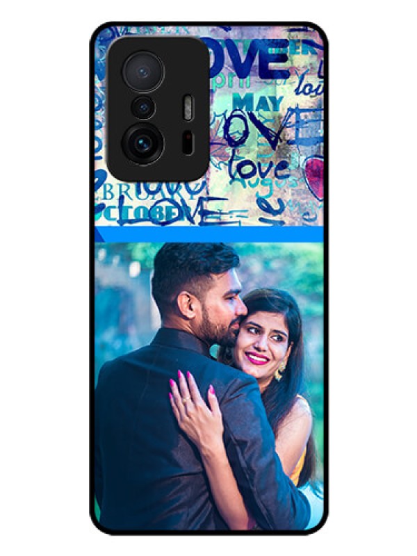 Custom Xiaomi 11T Pro 5G Custom Glass Mobile Case - Colorful Love Design
