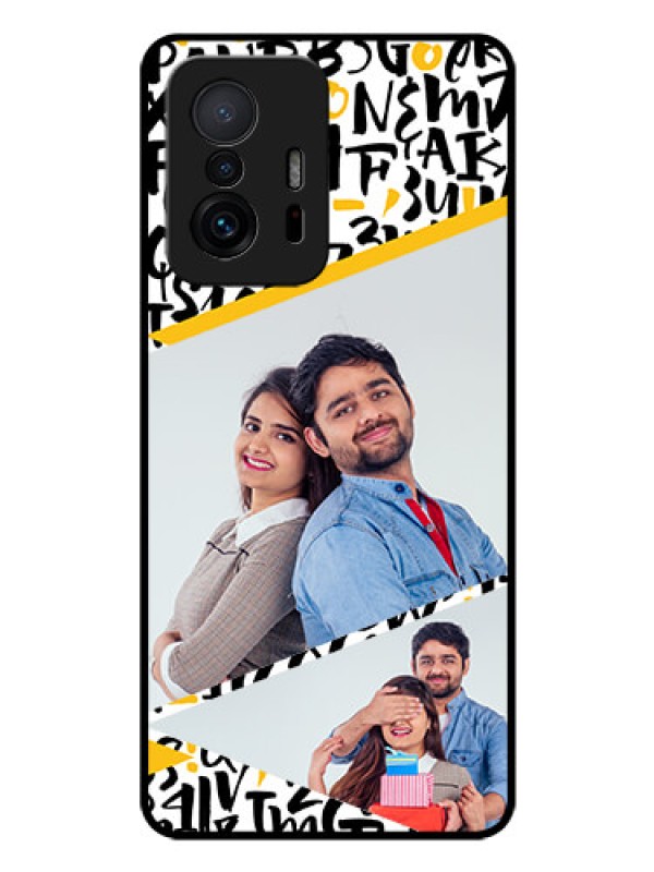 Custom Xiaomi 11T Pro 5G Custom Glass Mobile Case - Letters Pattern Design