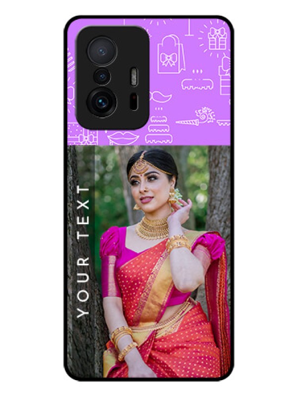Custom Xiaomi 11T Pro 5G Custom Glass Mobile Case - Birthday Icons Design