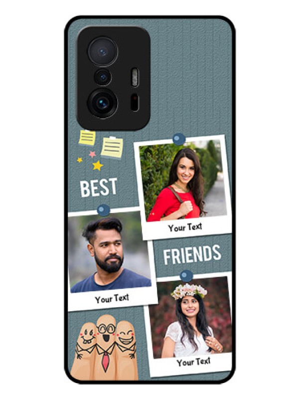 Custom Xiaomi 11T Pro 5G Personalized Glass Phone Case - Sticky Frames and Friendship Design