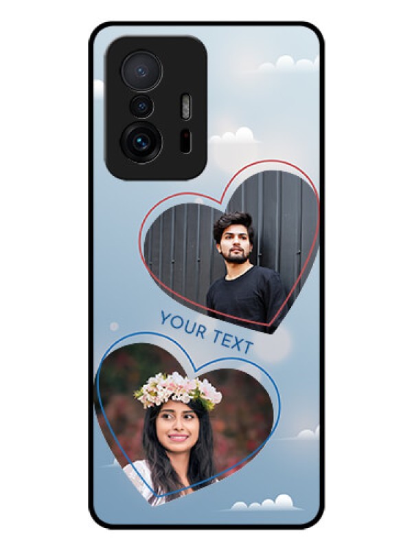 Custom Xiaomi 11T Pro 5G Custom Glass Mobile Case - Blue Color Couple Design