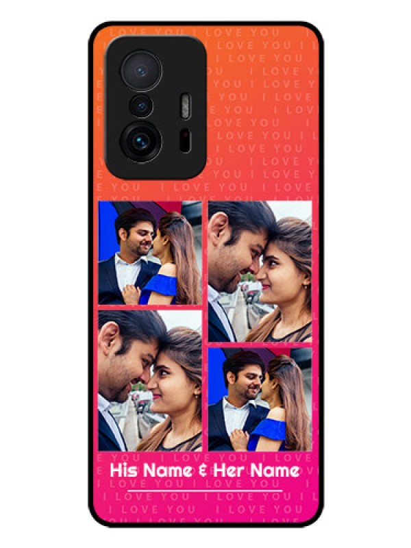 Custom Xiaomi 11T Pro 5G Custom Glass Phone Case - I Love You Pink Design