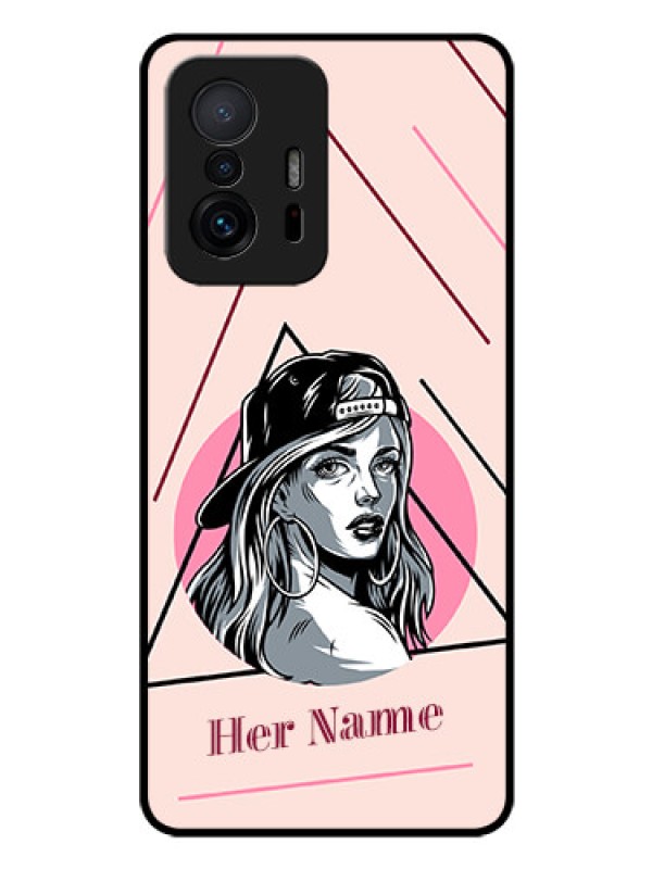 Custom Xiaomi 11T Pro 5G Personalized Glass Phone Case - Rockstar Girl Design