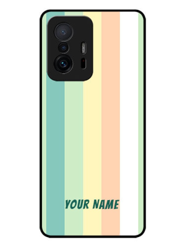 Custom Xiaomi 11T Pro 5G Photo Printing on Glass Case - Multi-colour Stripes Design