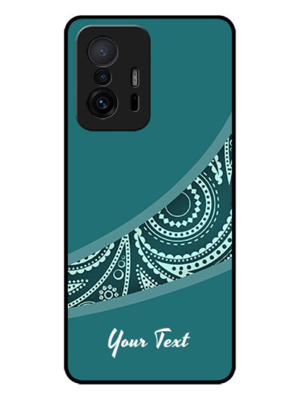 Custom Xiaomi 11T Pro 5G Photo Printing on Glass Case - semi visible floral Design