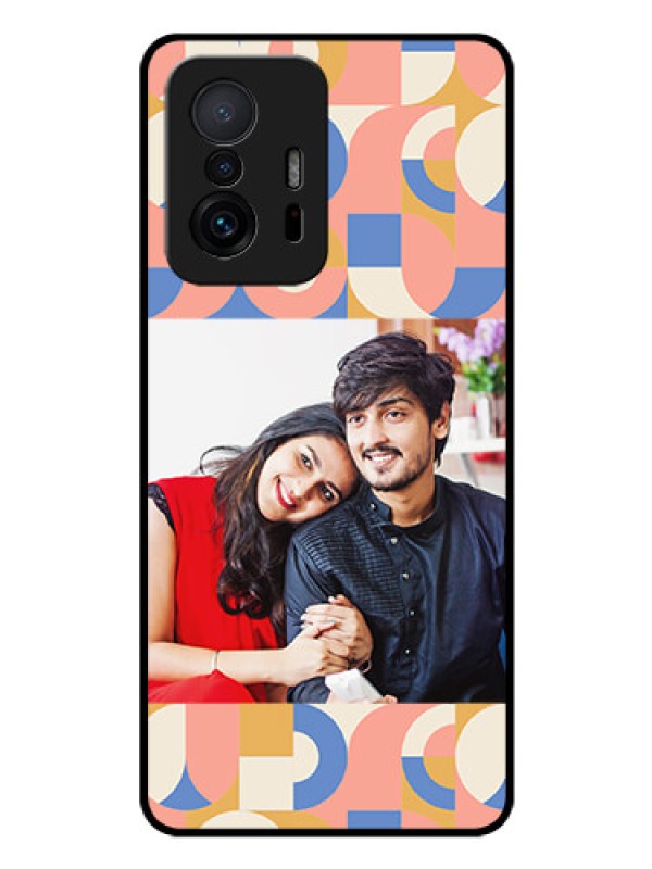 Custom Xiaomi 11T Pro 5G Photo Printing on Glass Case - Semi-circle Maze Pattern Design