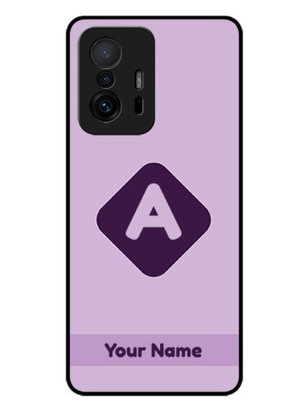 Custom Xiaomi 11T Pro 5G Custom Glass Mobile Case - Custom Letter in curved badge Design
