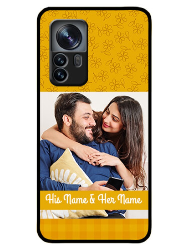 Custom Xiaomi 12 Pro 5G Custom Glass Mobile Case - Yellow Floral Design