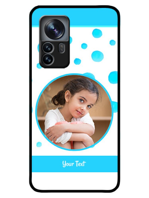 Custom Xiaomi 12 Pro 5G Photo Printing on Glass Case - Blue Bubbles Pattern Design