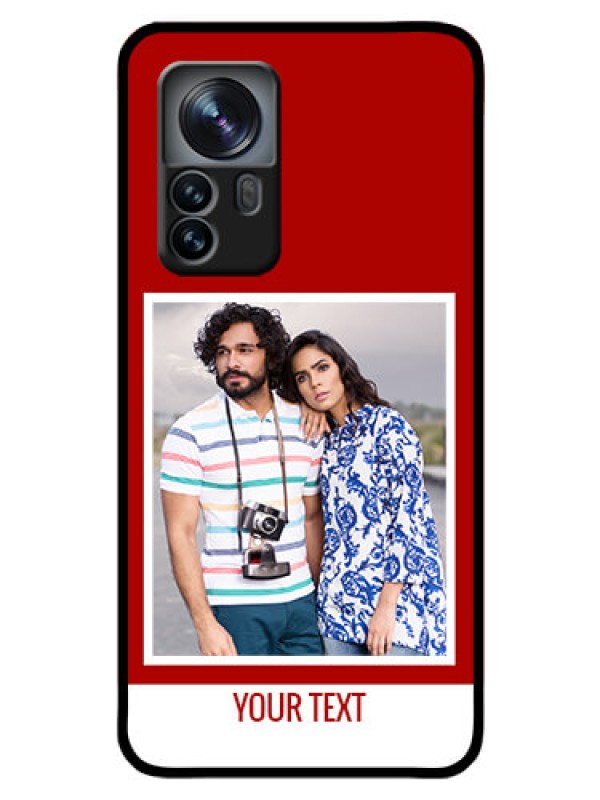Custom Xiaomi 12 Pro 5G Personalized Glass Phone Case - Simple Red Color Design