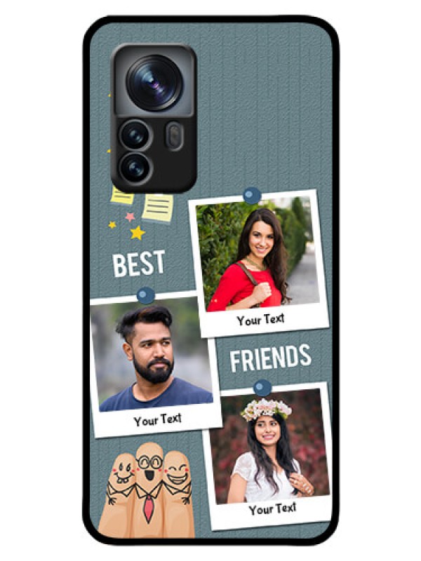 Custom Xiaomi 12 Pro 5G Personalized Glass Phone Case - Sticky Frames and Friendship Design