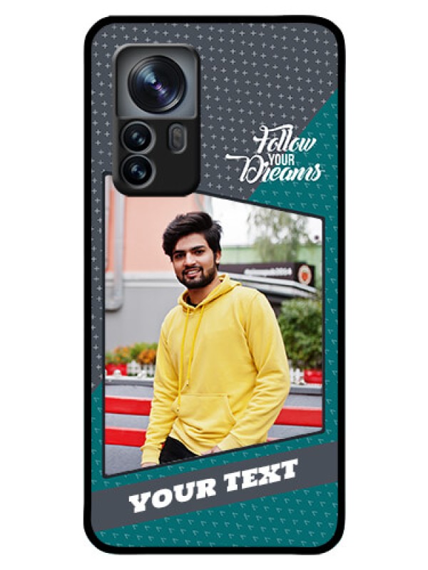 Custom Xiaomi 12 Pro 5G Personalized Glass Phone Case - Background Pattern Design with Quote