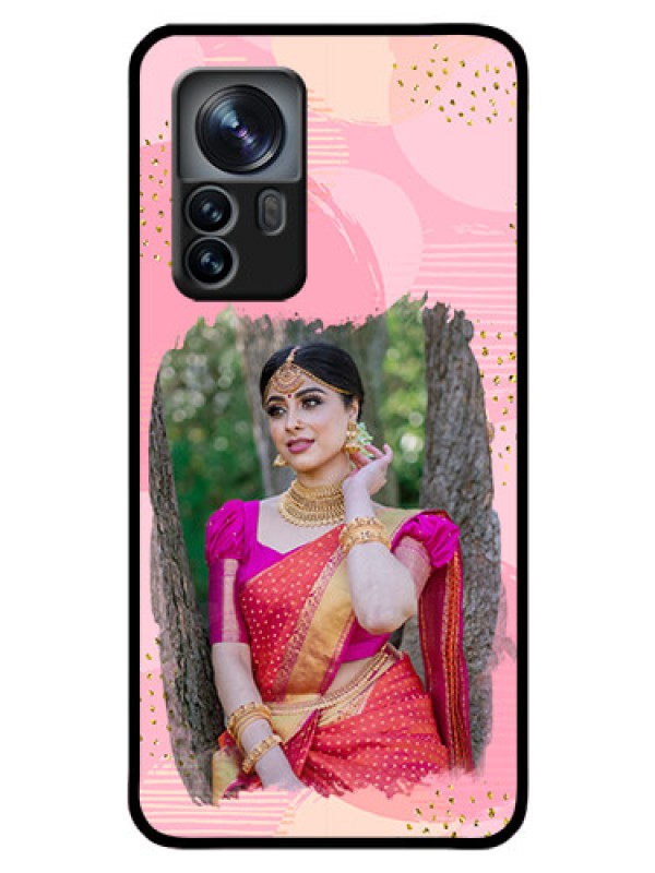 Custom Xiaomi 12 Pro 5G Personalized Glass Phone Case - Gold Glitter Splash Design