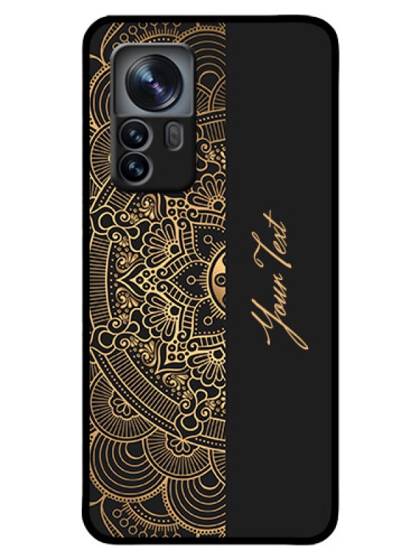 Custom Xiaomi 12 Pro 5G Photo Printing on Glass Case - Mandala art with custom text Design